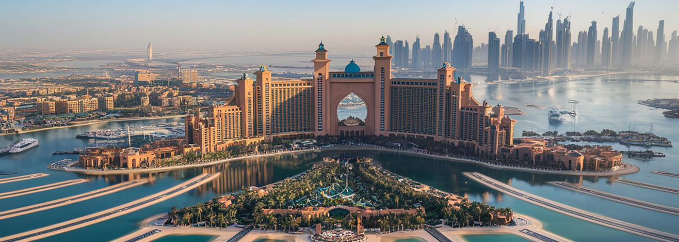 Dubai The Palm Jumeirah Island Atlantis Hotel panorama Marina aerial panoramic view photography UAE